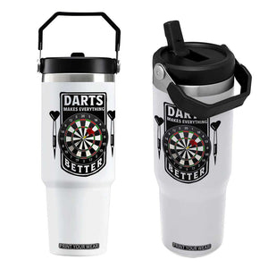 Darts Makes Everything Better Flip Straw Tumbler Darts Lover Gift TS12 One Size: 30 oz White Print Your Wear