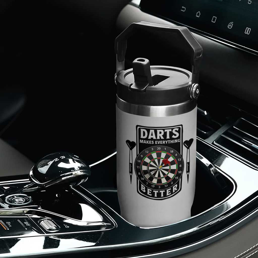 Darts Makes Everything Better Flip Straw Tumbler Darts Lover Gift TS12 Print Your Wear