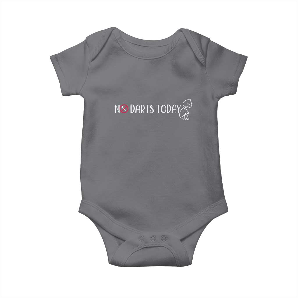 No Dart Today Baby Onesie Funny Dart Player Gift TS12 Charcoal Print Your Wear