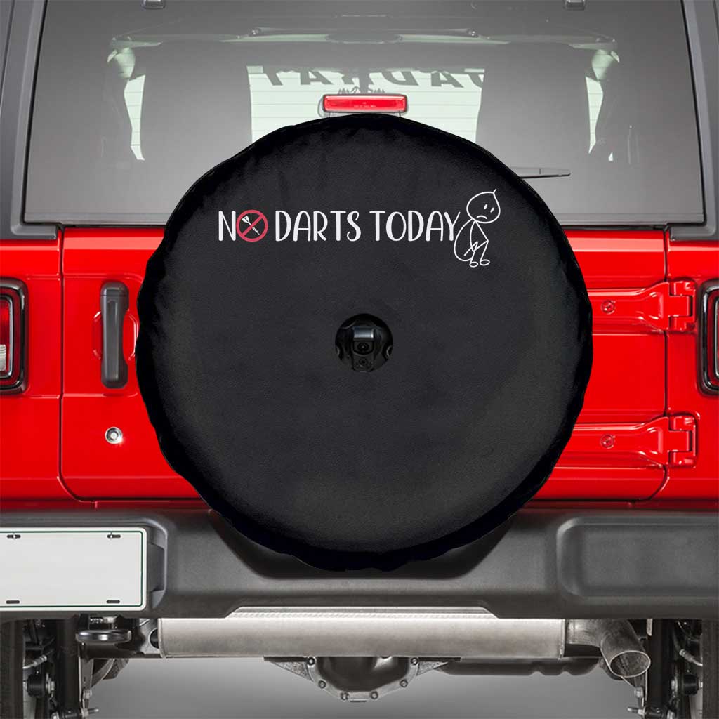 No Dart Today Spare Tire Cover Funny Dart Player Gift TS12 Black Print Your Wear