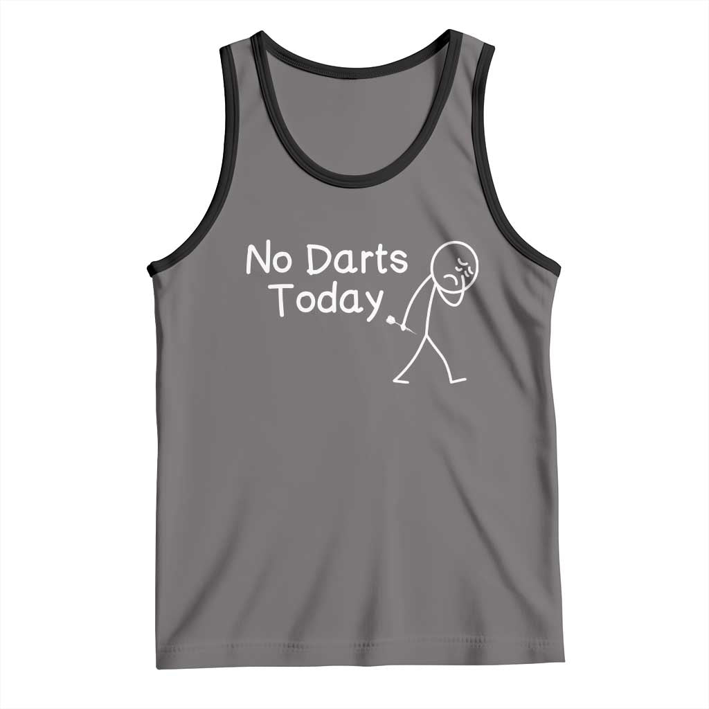 Funny No Dart Today Tank Top Darts Enthusiast Gift TS12 Deep Heather Black Print Your Wear