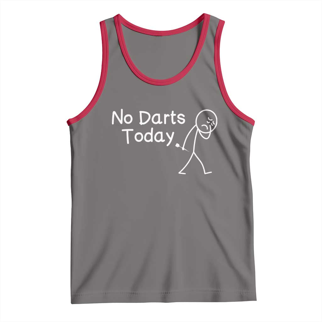 Funny No Dart Today Tank Top Darts Enthusiast Gift TS12 Deep Heather Red Print Your Wear