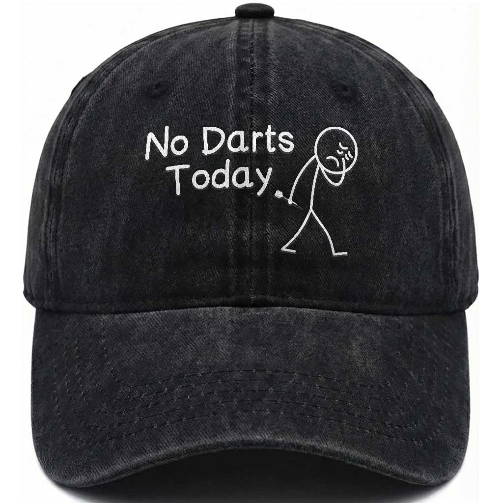 Funny No Dart Today Washed Cotton Baseball Cap Darts Enthusiast Gift TS12 Print Your Wear