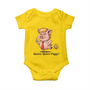 Quiet Quiet Piggy Baby Onesie Funny No Kings Pig Political - Print Your Wear