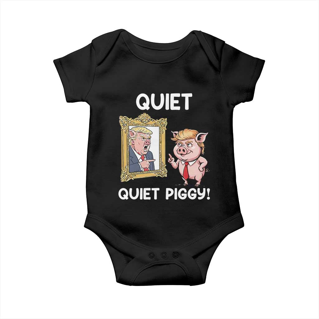 Resistance Movement Quiet Quiet Piggy Baby Onesie Funny Pig Political TS12 Black Print Your Wear