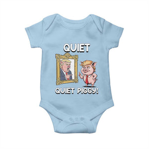 Resistance Movement Quiet Quiet Piggy Baby Onesie Funny Pig Political TS12 Light Blue Print Your Wear