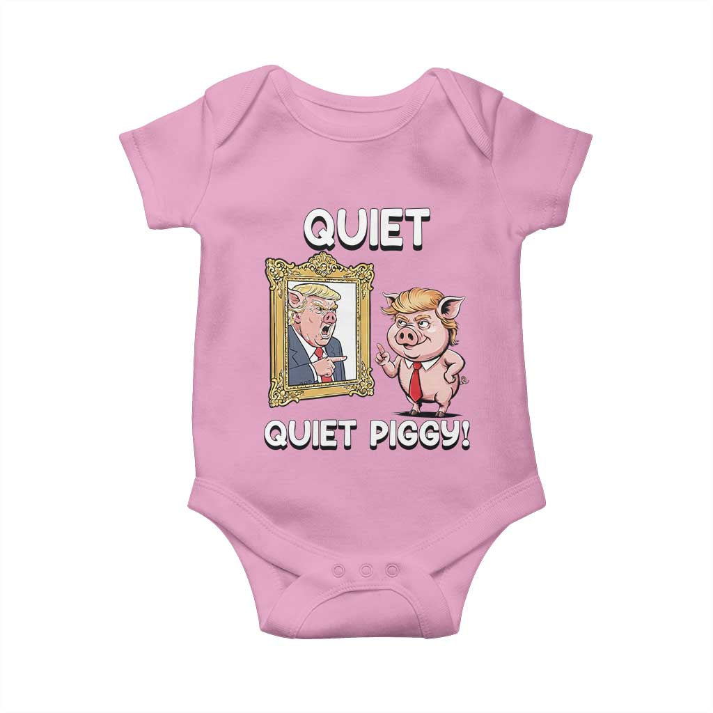 Resistance Movement Quiet Quiet Piggy Baby Onesie Funny Pig Political TS12 Light Pink Print Your Wear