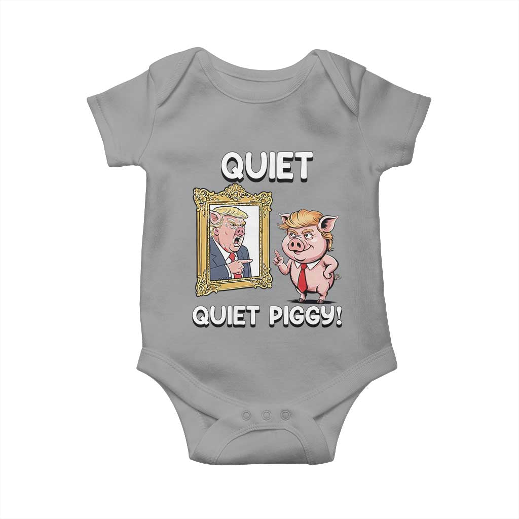 Resistance Movement Quiet Quiet Piggy Baby Onesie Funny Pig Political TS12 Sport Gray Print Your Wear