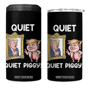 Resistance Movement Quiet Quiet Piggy 4 in 1 Can Cooler Tumbler Funny Pig Political TS12 One Size: 16 oz Black Print Your Wear