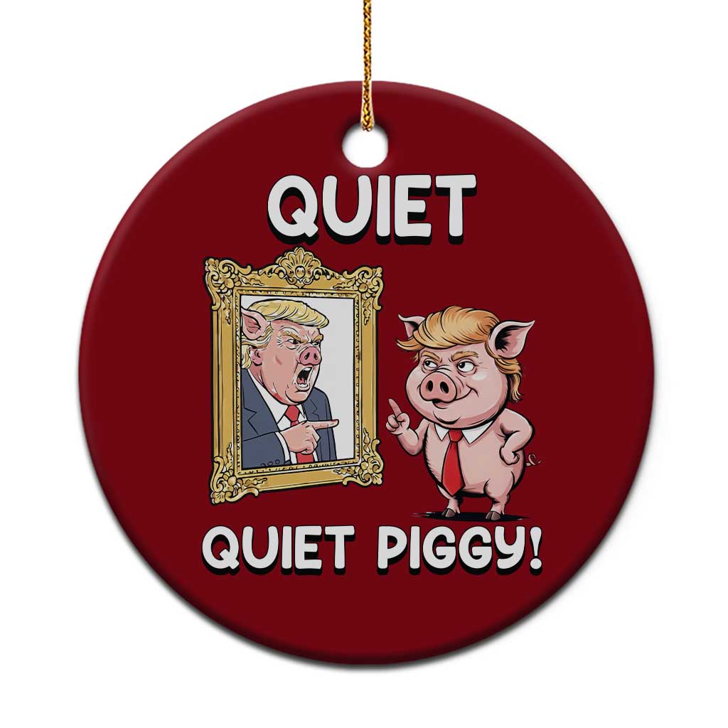 Resistance Movement Quiet Quiet Piggy Ceramic Ornament Funny Pig Political TS12 1pc Red Print Your Wear