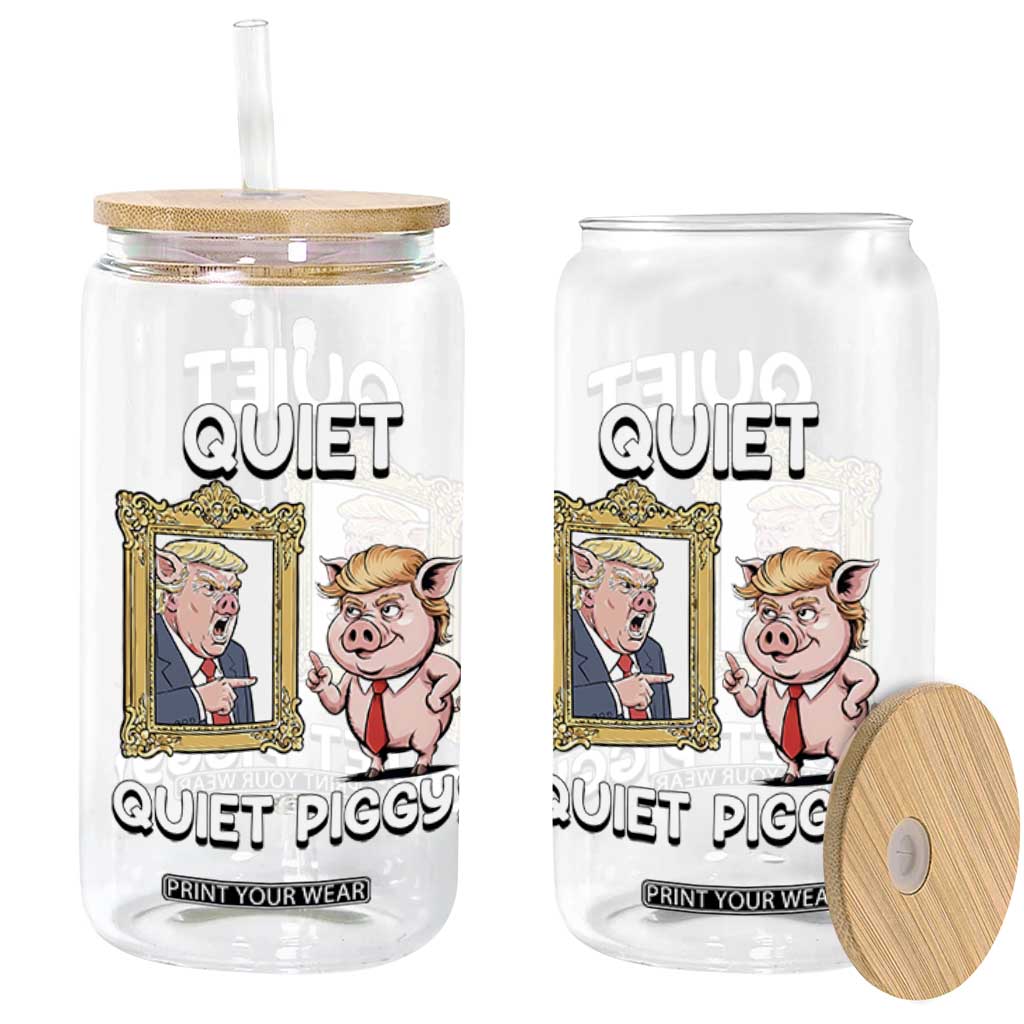 Resistance Movement Quiet Quiet Piggy Glass Can Funny Pig Political TS12 Print Your Wear