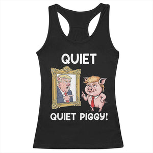Resistance Movement Quiet Quiet Piggy Racerback Tank Top Funny Pig Political TS12 Black Print Your Wear