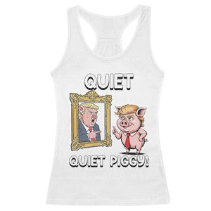 Resistance Movement Quiet Quiet Piggy Racerback Tank Top Funny Pig Political TS12 White Print Your Wear