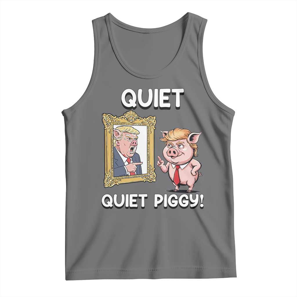 Resistance Movement Quiet Quiet Piggy Tank Top Funny Pig Political TS12 Black Heather Print Your Wear