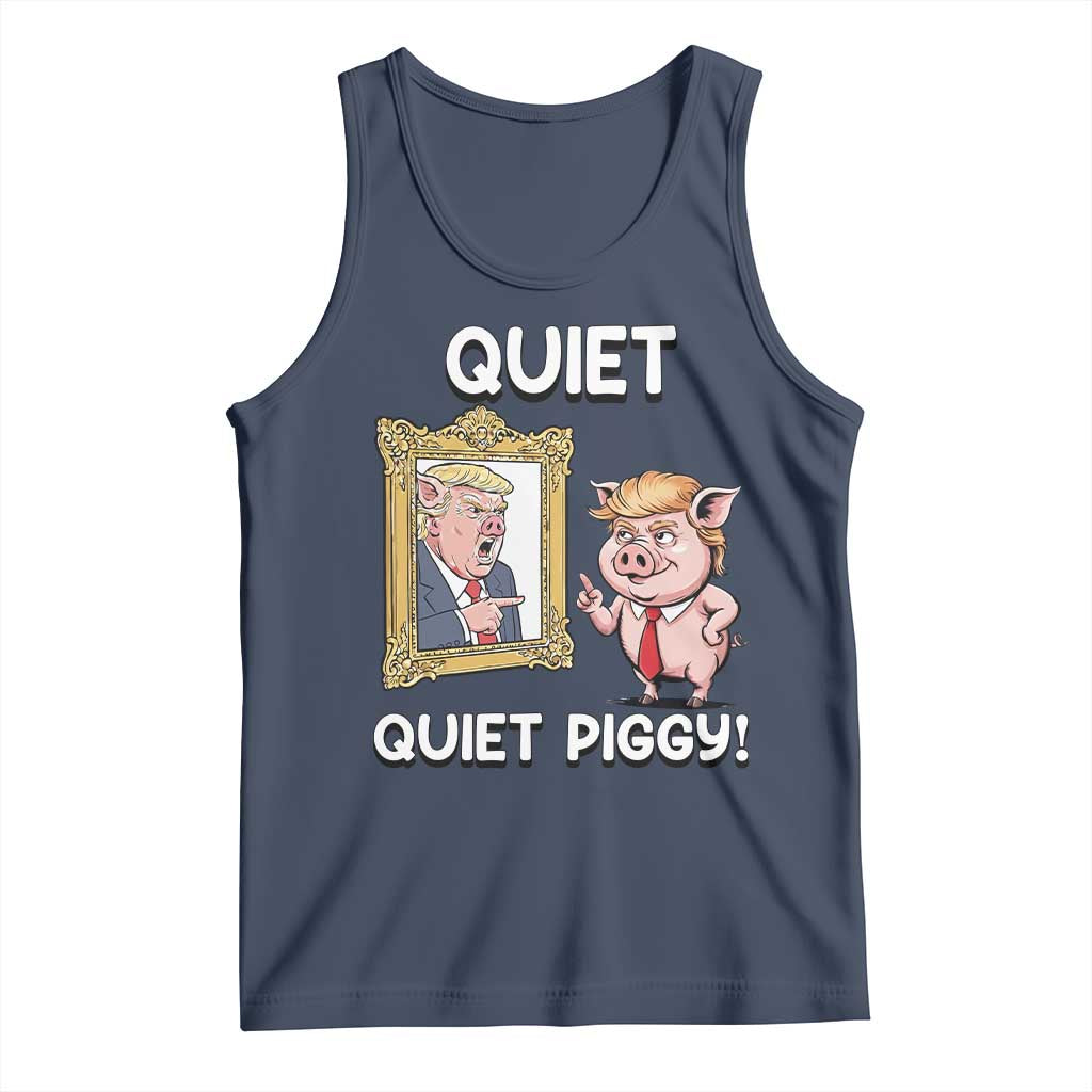 Resistance Movement Quiet Quiet Piggy Tank Top Funny Pig Political TS12 Navy Print Your Wear