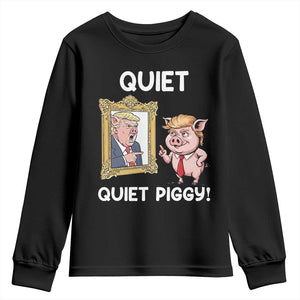 Resistance Movement Quiet Quiet Piggy Youth Sweatshirt Funny Pig Political TS12 Black Print Your Wear