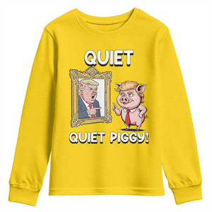 Resistance Movement Quiet Quiet Piggy Youth Sweatshirt Funny Pig Political TS12 Daisy Print Your Wear