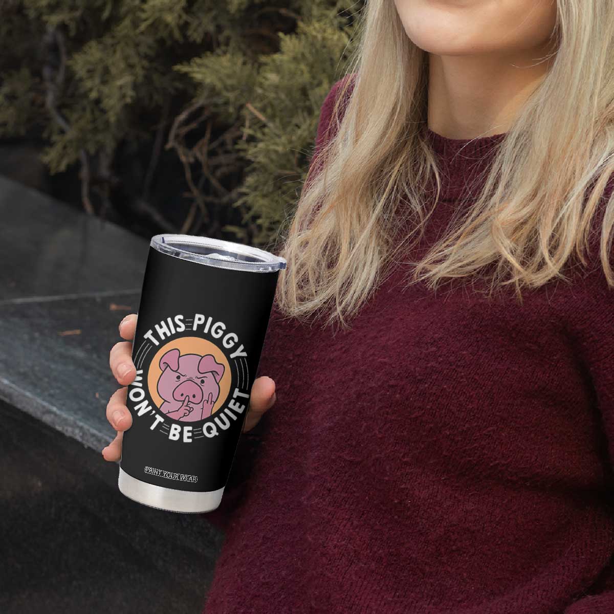 This Piggy Wont Be Quiet Tumbler Cup Funny Political Humor Pig Meme TS12 Print Your Wear