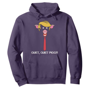 Quiet Quiet Piggy Meme Hoodie Anti Authoritarian Political Gag Gift TS12 Purple Print Your Wear