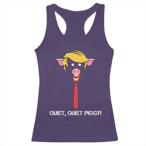 Quiet Quiet Piggy Meme Racerback Tank Top Anti Authoritarian Political Gag Gift TS12 Purple Print Your Wear