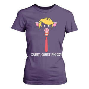 Quiet Quiet Piggy Meme T Shirt For Women Anti Authoritarian Political Gag Gift TS12 Purple Print Your Wear