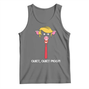 Quiet Quiet Piggy Meme Tank Top Anti Authoritarian Political Gag Gift TS12 Black Heather Print Your Wear