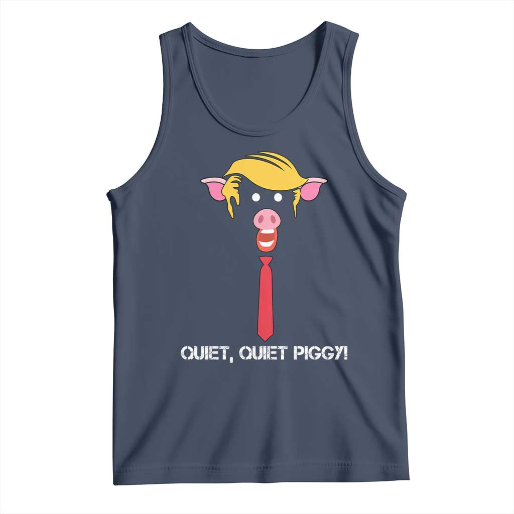 Quiet Quiet Piggy Meme Tank Top Anti Authoritarian Political Gag Gift TS12 Navy Print Your Wear