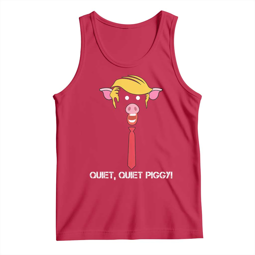 Quiet Quiet Piggy Meme Tank Top Anti Authoritarian Political Gag Gift TS12 Red Print Your Wear