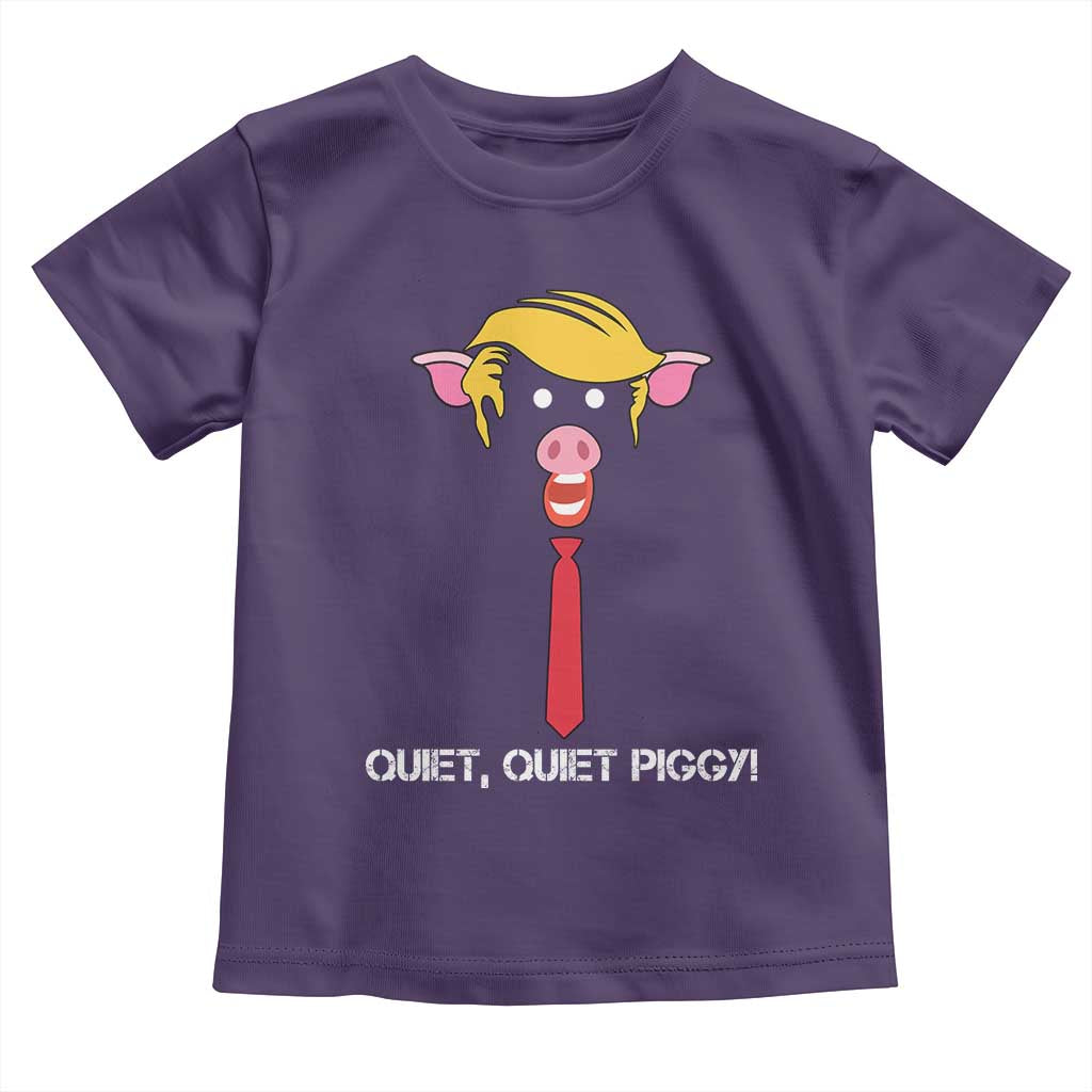 Quiet Quiet Piggy Meme Toddler T Shirt Anti Authoritarian Political Gag Gift TS12 Purple Print Your Wear