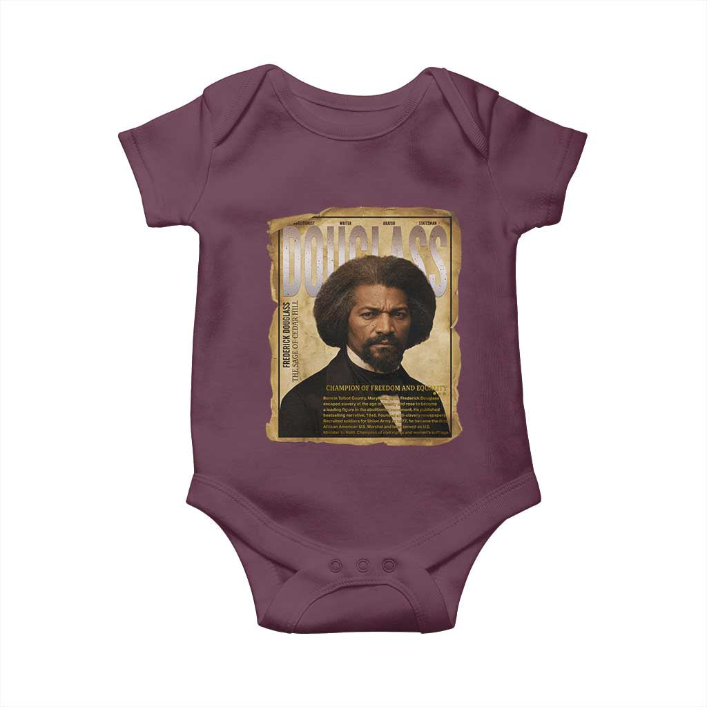 Frederick Douglass Historical Newspaper Baby Onesie The Sage Of Cedar Hill TS12 Maroon Print Your Wear