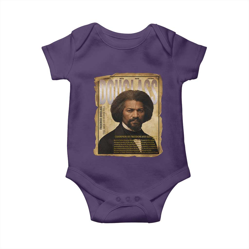Frederick Douglass Historical Newspaper Baby Onesie The Sage Of Cedar Hill TS12 Purple Print Your Wear