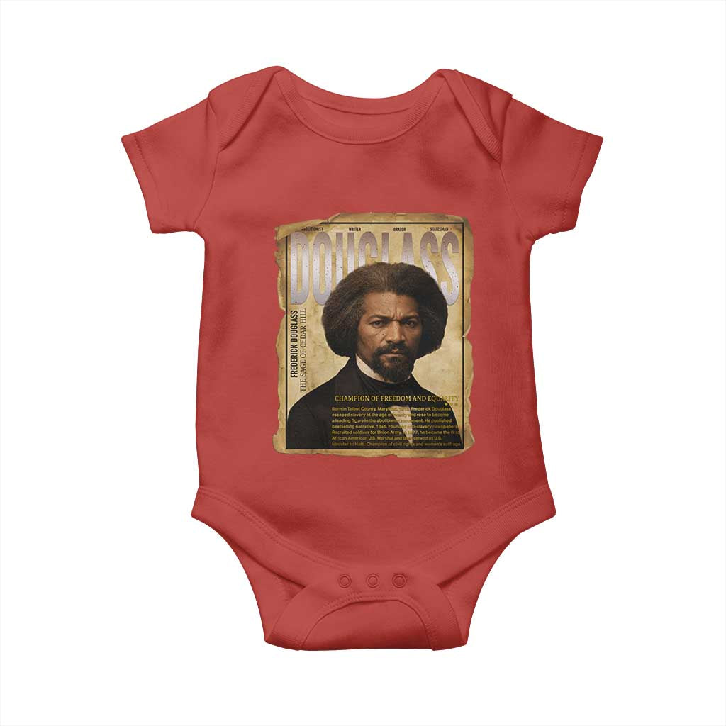 Frederick Douglass Historical Newspaper Baby Onesie The Sage Of Cedar Hill TS12 Red Print Your Wear