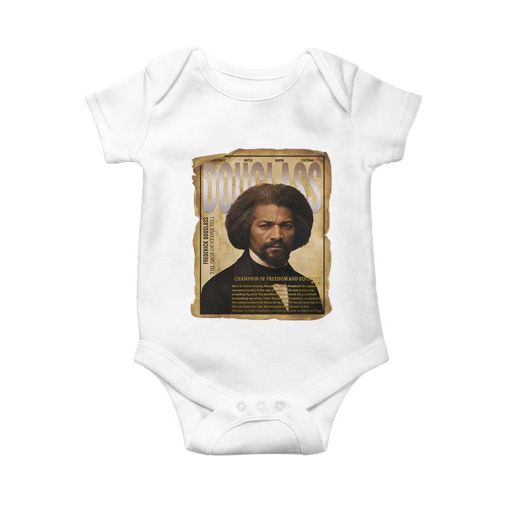 Frederick Douglass Historical Newspaper Baby Onesie The Sage Of Cedar Hill TS12 White Print Your Wear