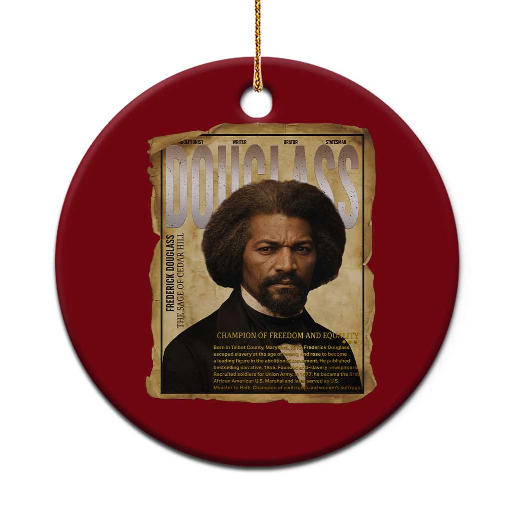 Frederick Douglass Historical Newspaper Ceramic Ornament The Sage Of Cedar Hill TS12 1pc Red Print Your Wear