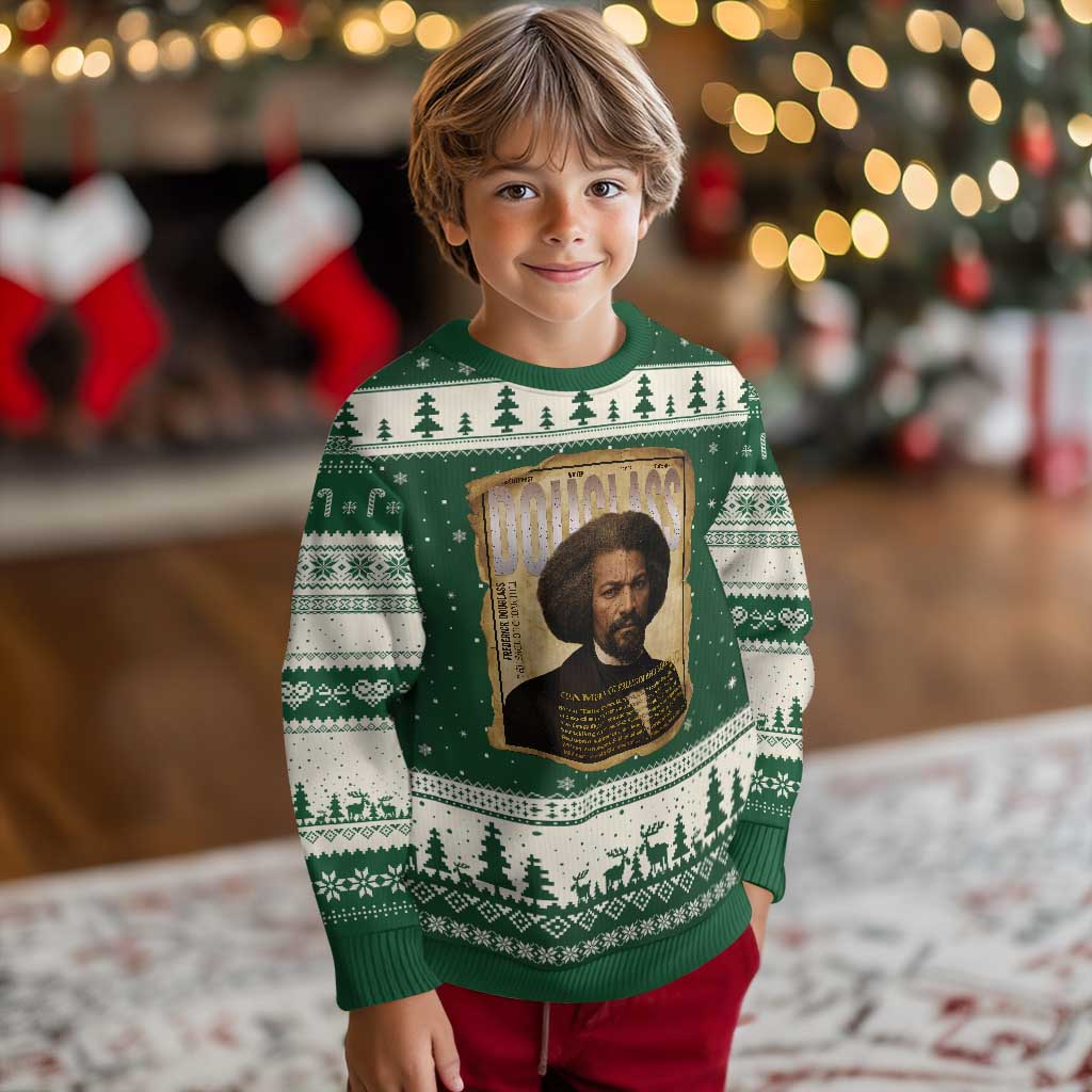 Frederick Douglass Historical Newspaper Ugly Christmas Sweater The Sage Of Cedar Hill TS12 Forest Green Beige Print Your Wear
