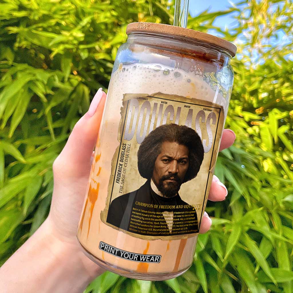 Frederick Douglass Historical Newspaper Glass Can The Sage Of Cedar Hill TS12 Black Print Your Wear