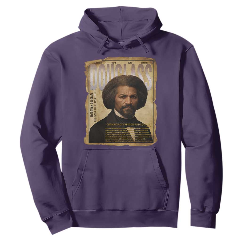 Frederick Douglass Historical Newspaper Hoodie The Sage Of Cedar Hill TS12 Purple Print Your Wear
