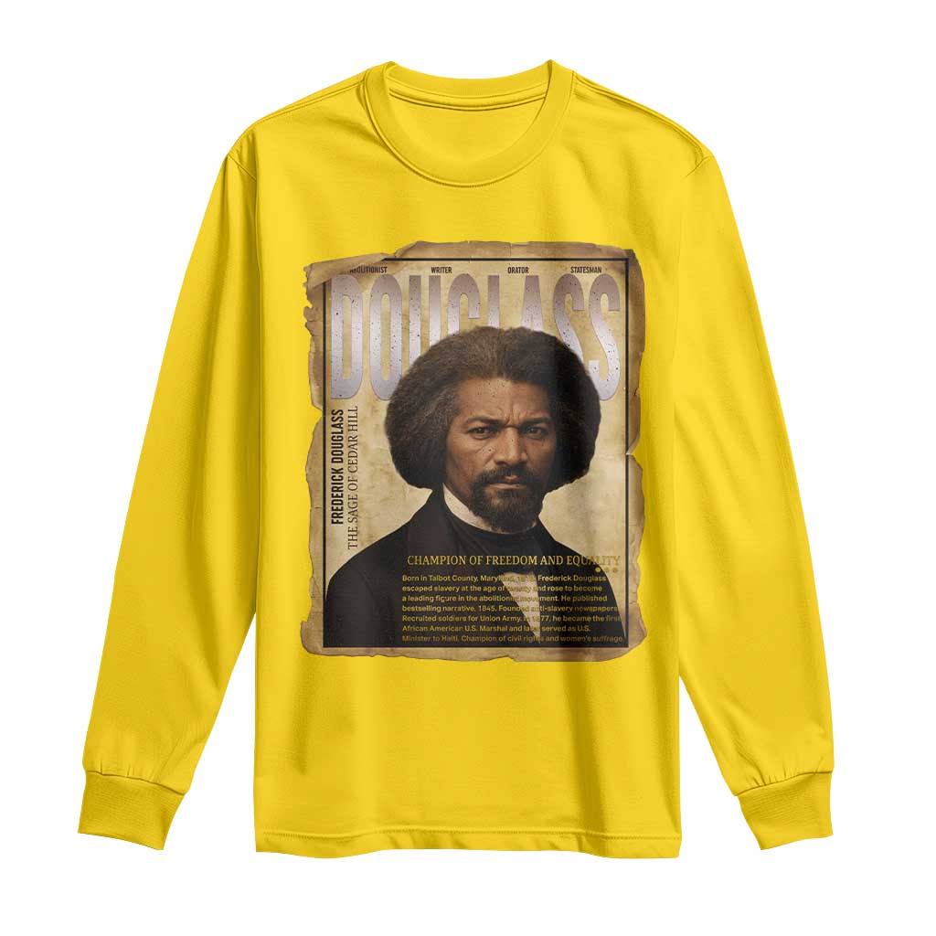 Frederick Douglass Historical Newspaper Long Sleeve Shirt The Sage Of Cedar Hill TS12 Daisy Print Your Wear
