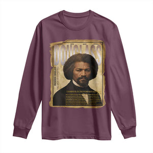 Frederick Douglass Historical Newspaper Long Sleeve Shirt The Sage Of Cedar Hill TS12 Maroon Print Your Wear