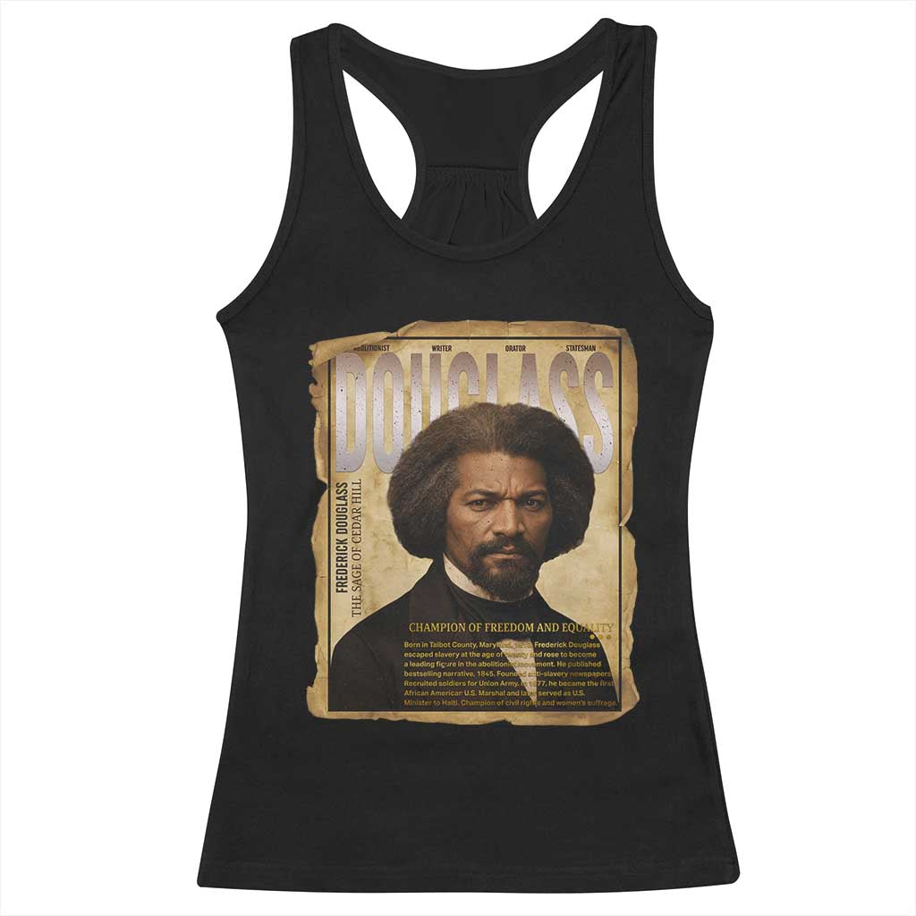 Frederick Douglass Historical Newspaper Racerback Tank Top The Sage Of Cedar Hill TS12 Black Print Your Wear