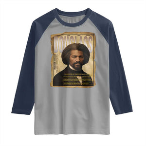 Frederick Douglass Historical Newspaper Raglan Shirt The Sage Of Cedar Hill TS12 Sport Gray Navy Print Your Wear