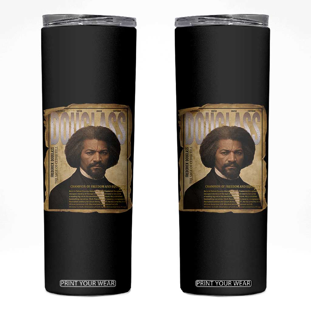 Frederick Douglass Historical Newspaper Skinny Tumbler The Sage Of Cedar Hill TS12 Black Print Your Wear