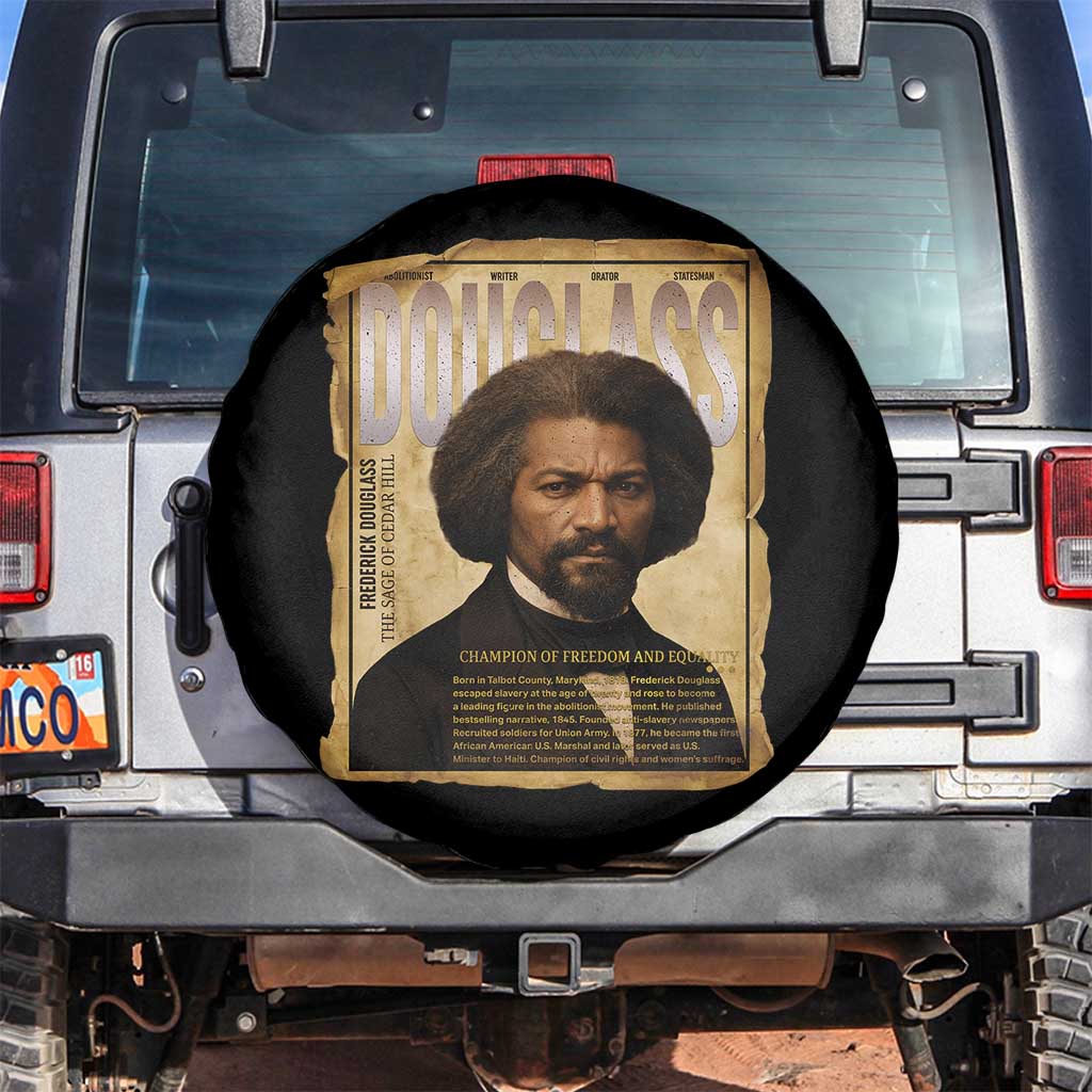 Frederick Douglass Historical Newspaper Spare Tire Cover The Sage Of Cedar Hill TS12 No hole Black Print Your Wear