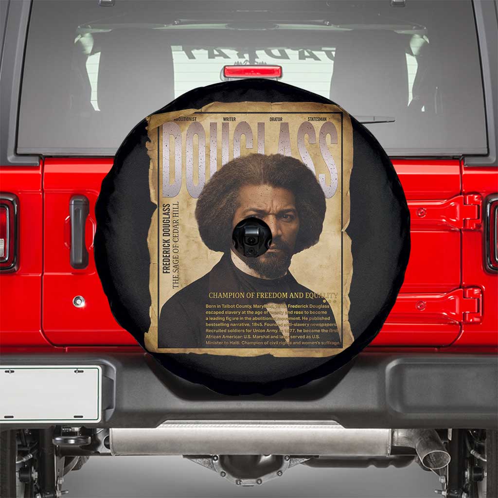 Frederick Douglass Historical Newspaper Spare Tire Cover The Sage Of Cedar Hill TS12 Black Print Your Wear