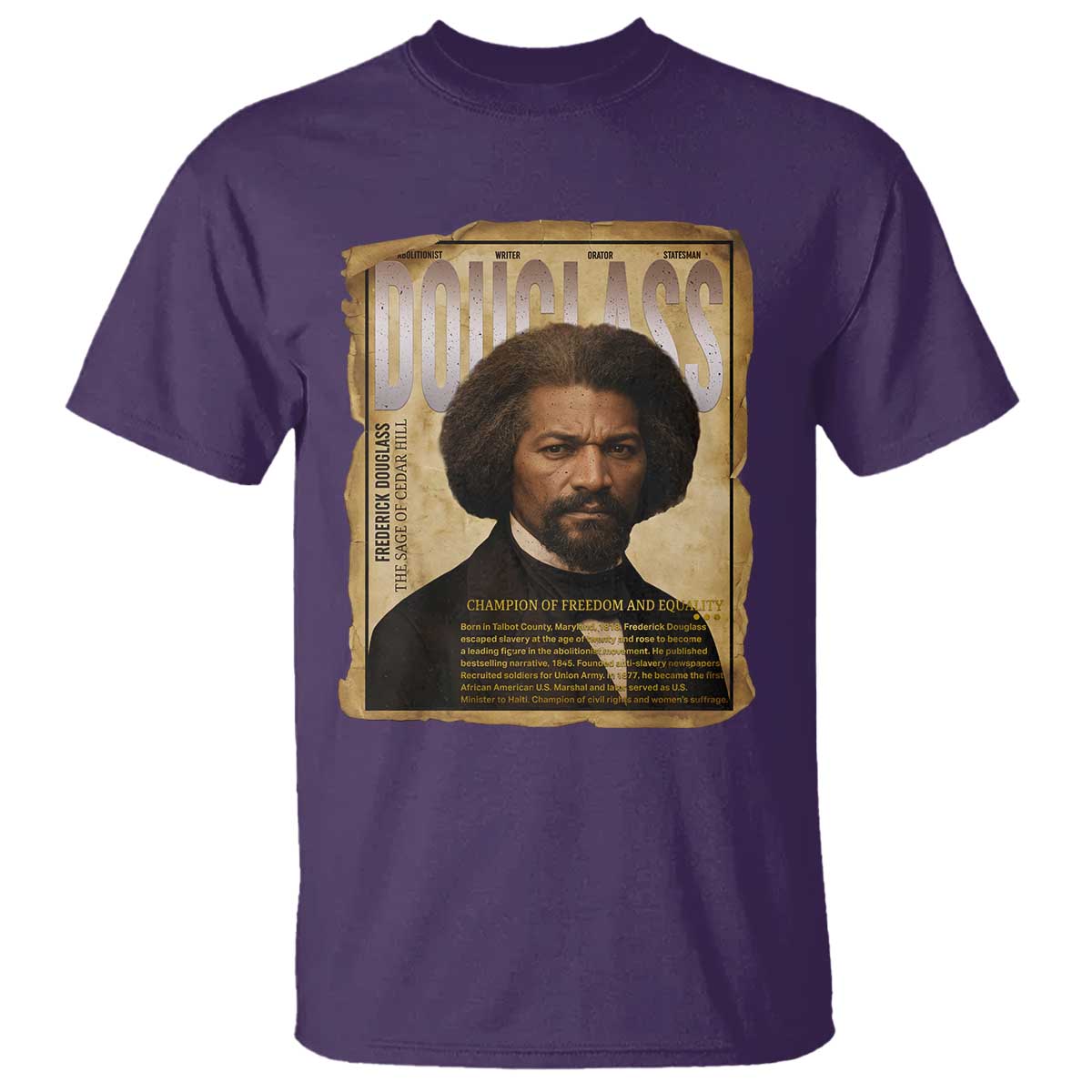 Frederick Douglass Historical Newspaper T Shirt The Sage Of Cedar Hill TS12 Purple Print Your Wear