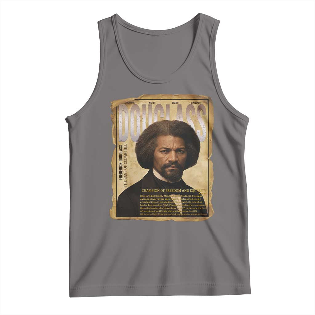 Frederick Douglass Historical Newspaper Tank Top The Sage Of Cedar Hill TS12 Deep Heather Print Your Wear