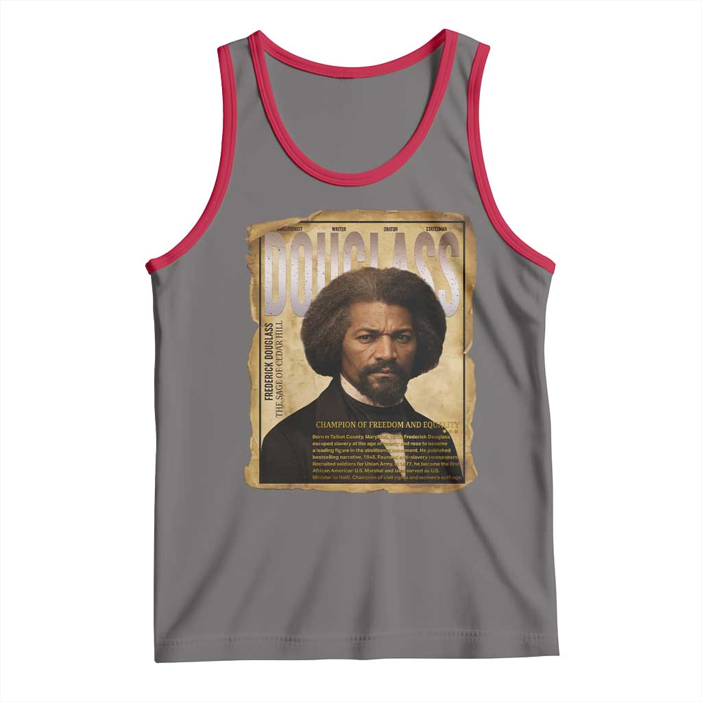 Frederick Douglass Historical Newspaper Tank Top The Sage Of Cedar Hill TS12 Deep Heather Red Print Your Wear