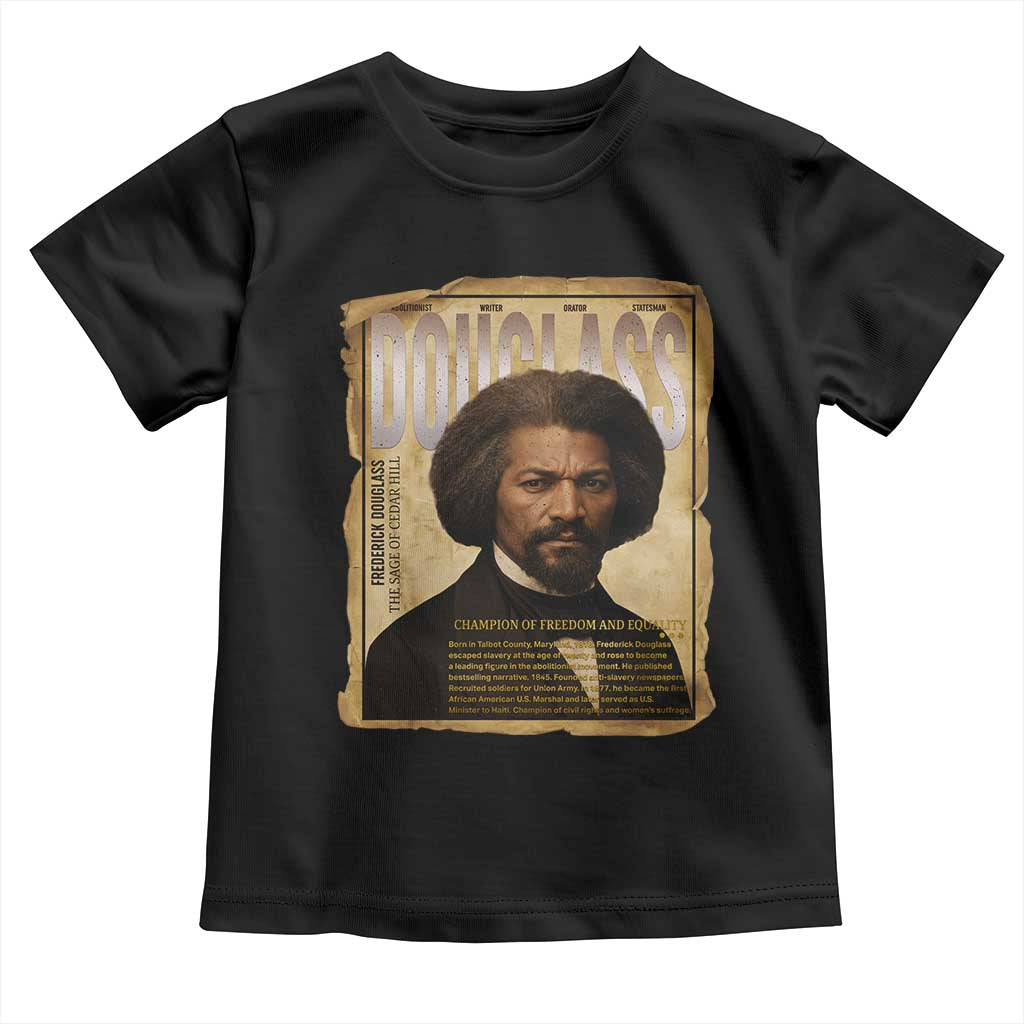 Frederick Douglass Historical Newspaper Toddler T Shirt The Sage Of Cedar Hill TS12 Black Print Your Wear