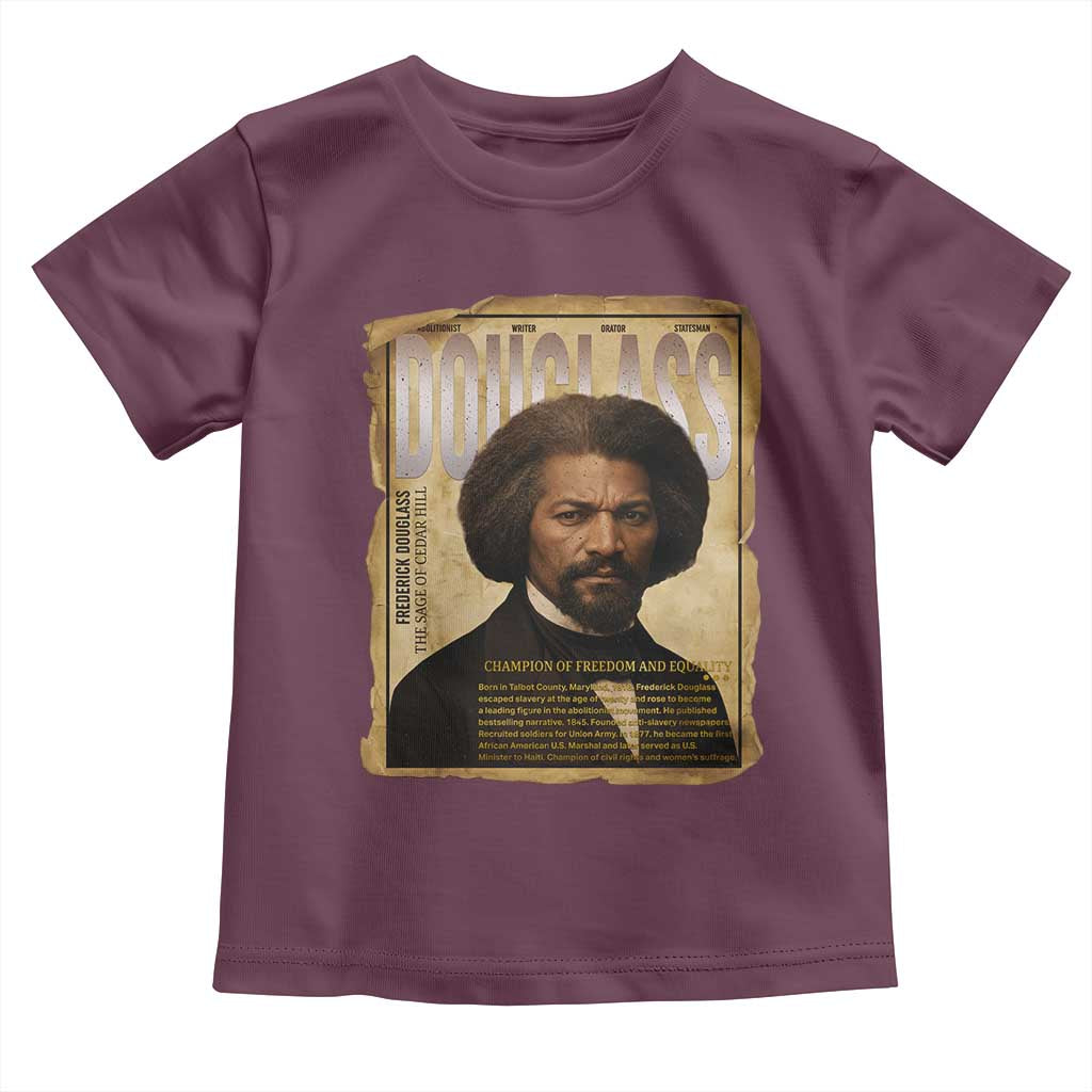 Frederick Douglass Historical Newspaper Toddler T Shirt The Sage Of Cedar Hill TS12 Maroon Print Your Wear