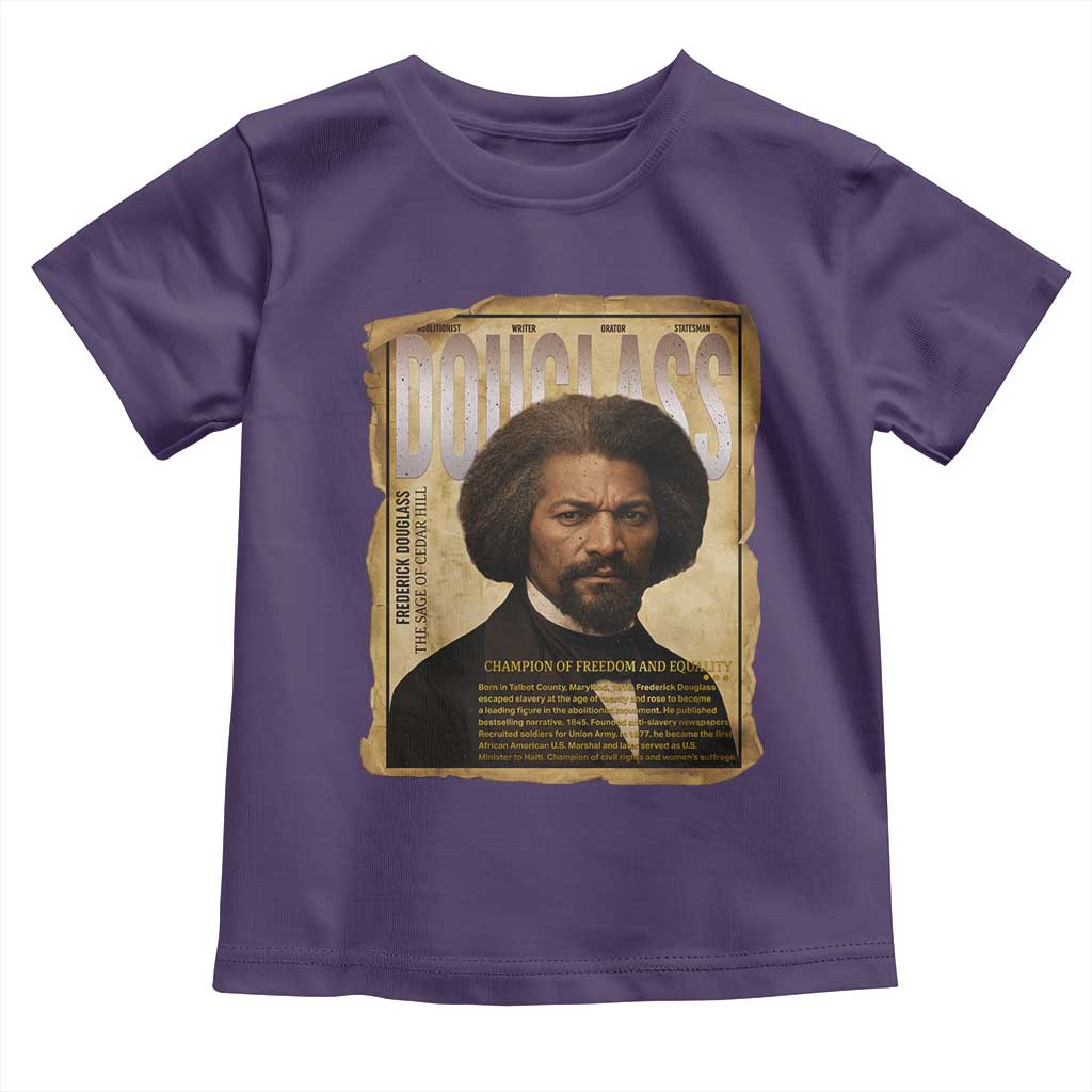 Frederick Douglass Historical Newspaper Toddler T Shirt The Sage Of Cedar Hill TS12 Purple Print Your Wear